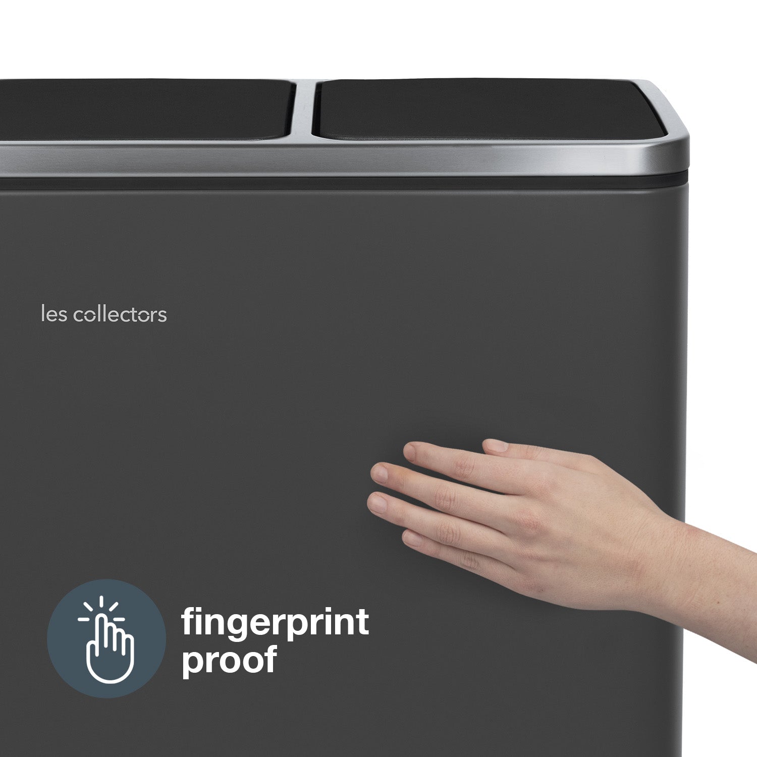 Poubelle de tri à pédale 3 x 18 L, grey edition - N°990 Les Collectors - Mathon - 6