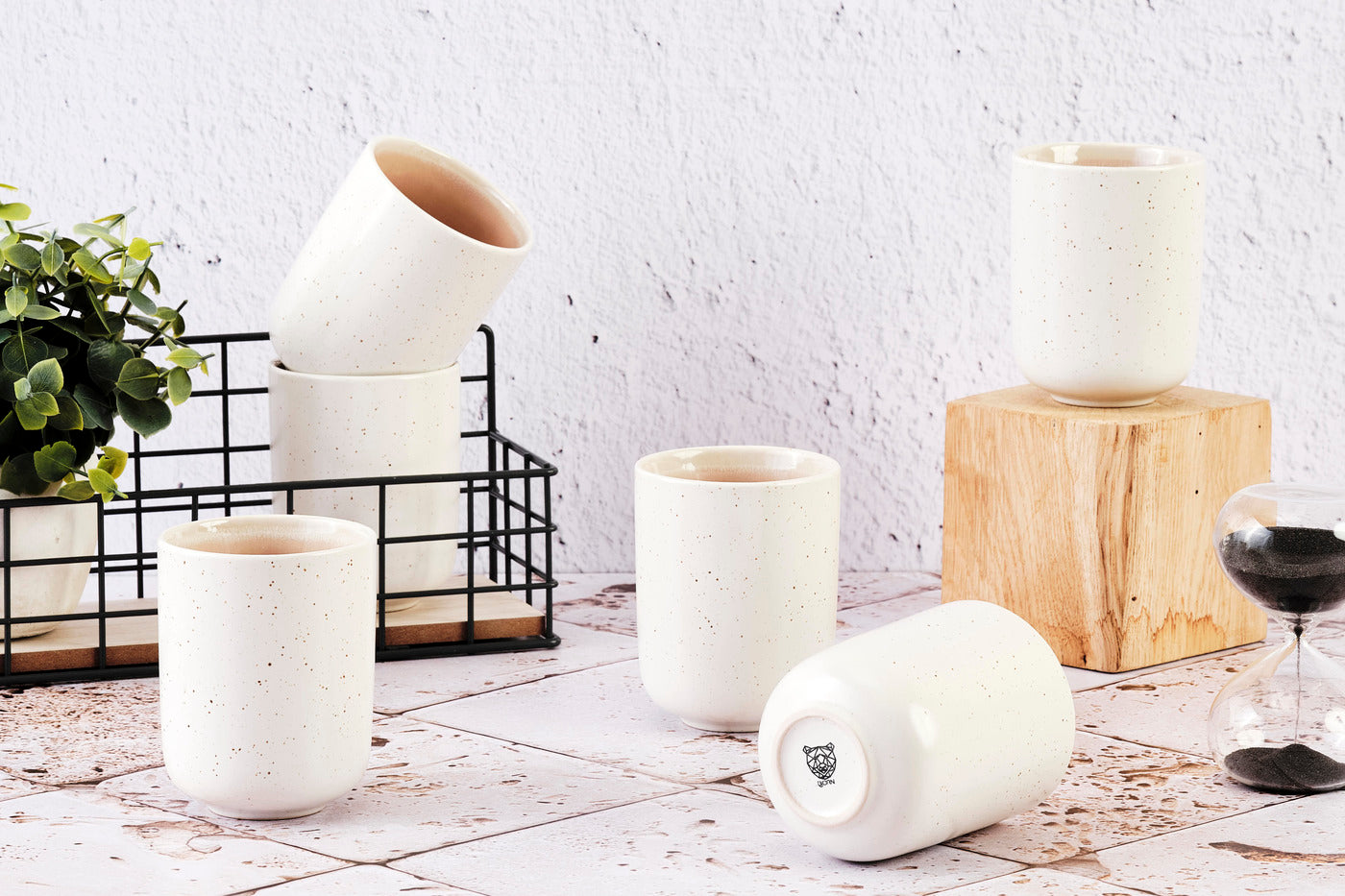 Lot de 6 mugs en grès rose 30cl Björn - Mathon - 2