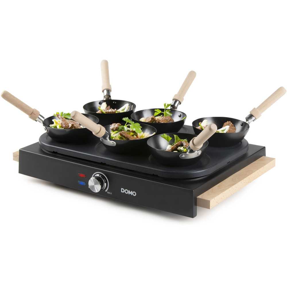 Wok Party Set 2-en-1 - Domo - Do8719w - 6 Personnes - Wok Et Pancakes - 1000 W Domo - Mathon - 2
