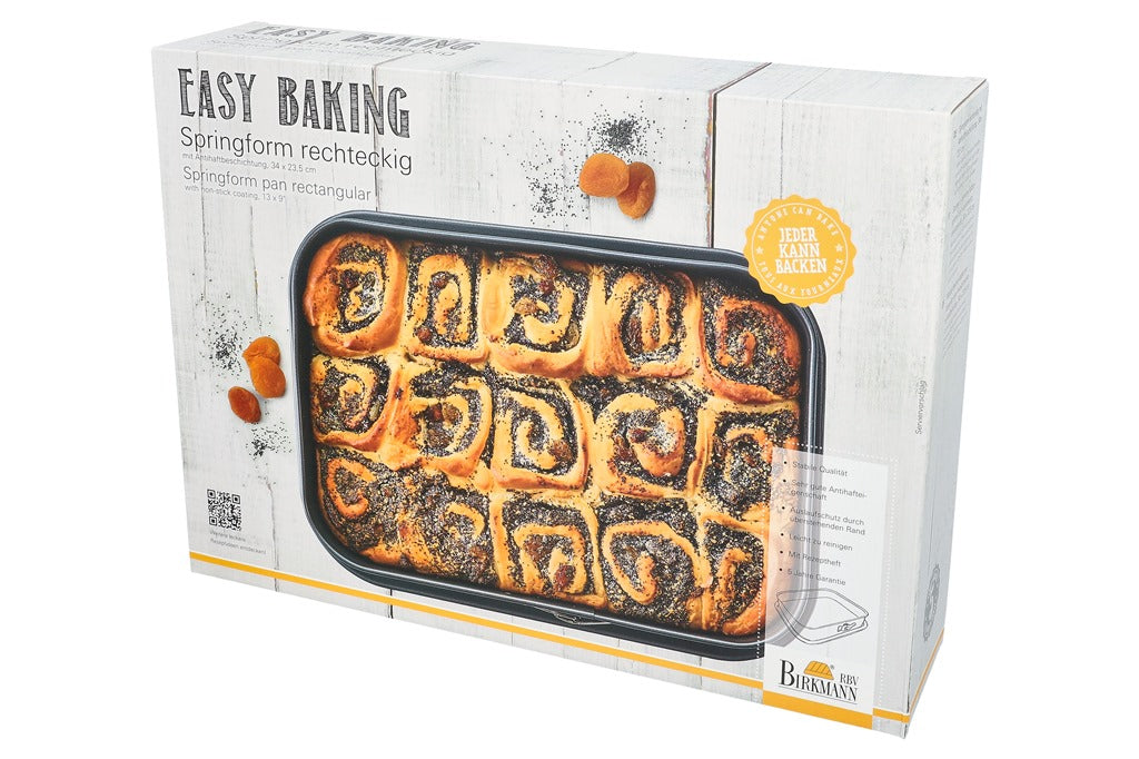 Moule à fond amovible en acier carbone, Easy Baking, 34x23,5xH8 cm Birkmann - Mathon - 4
