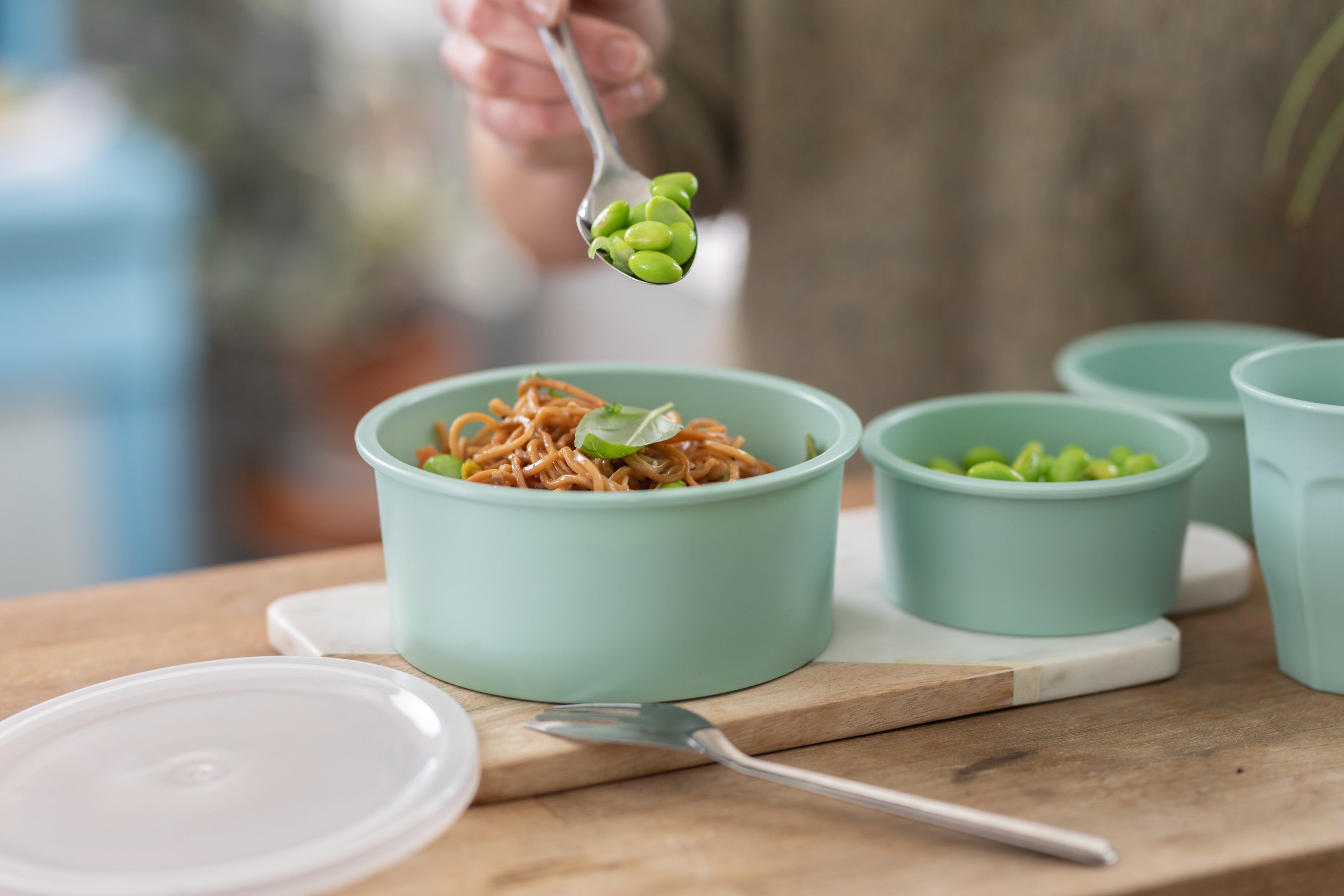 4Pcs - Bol Phoenix en plastique RPET réemployable vert d