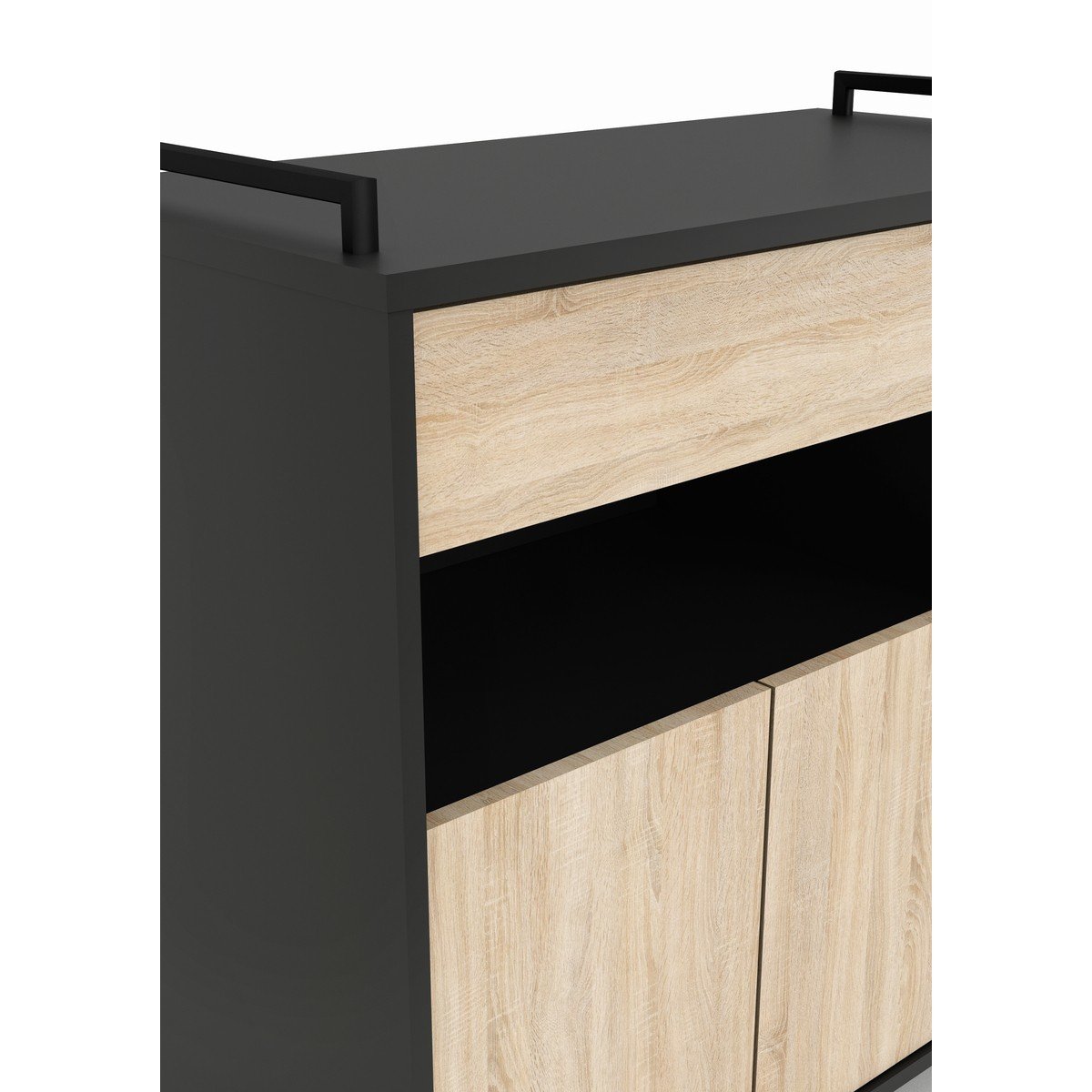 Desserte 2 portes, 4 niches et 1 tablette H79 cm - INDUS Calicosy - Mathon - 5