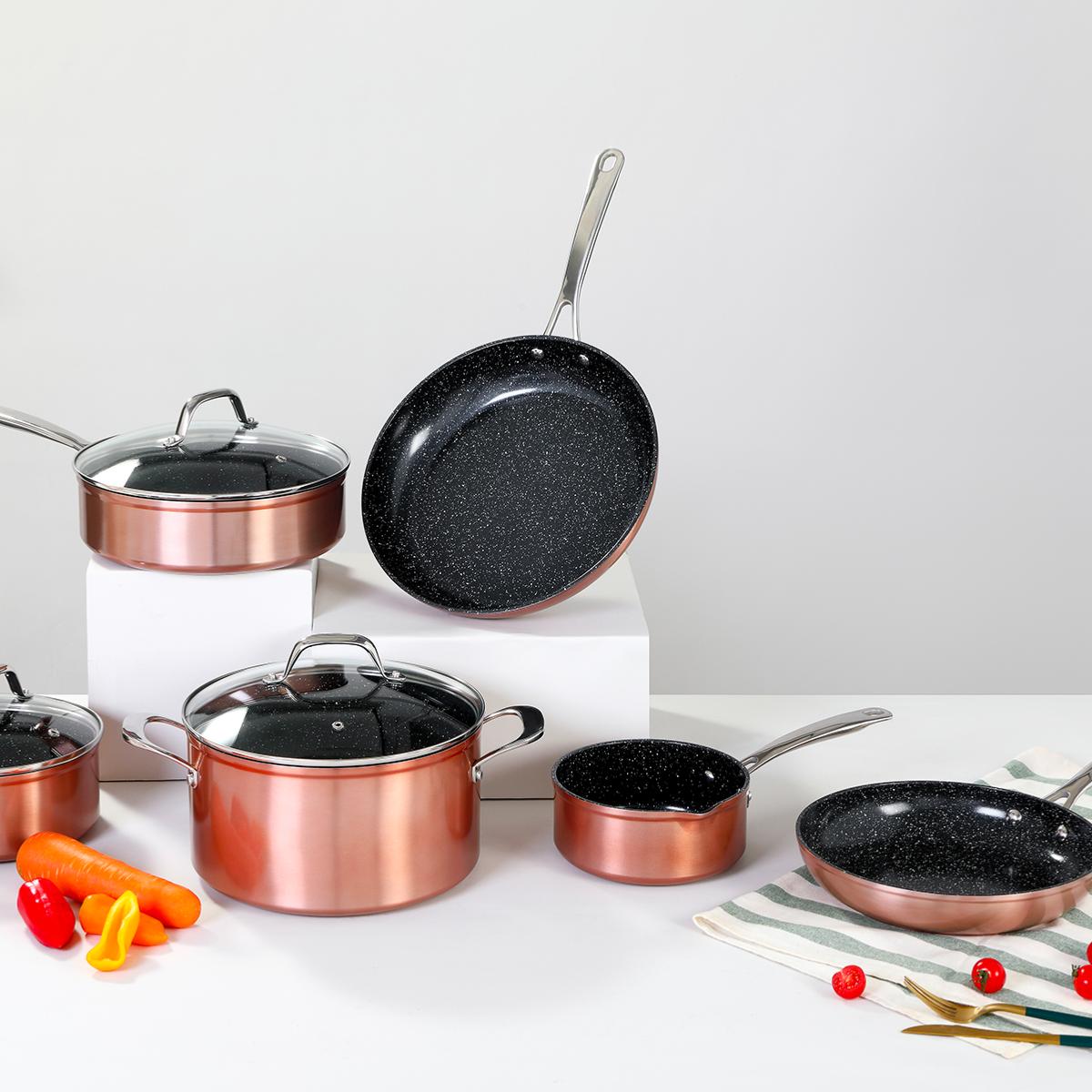 Poêle cuivré 28cm Greblon céramique - "Héritage" Laguiole Cuisson - Mathon - 5