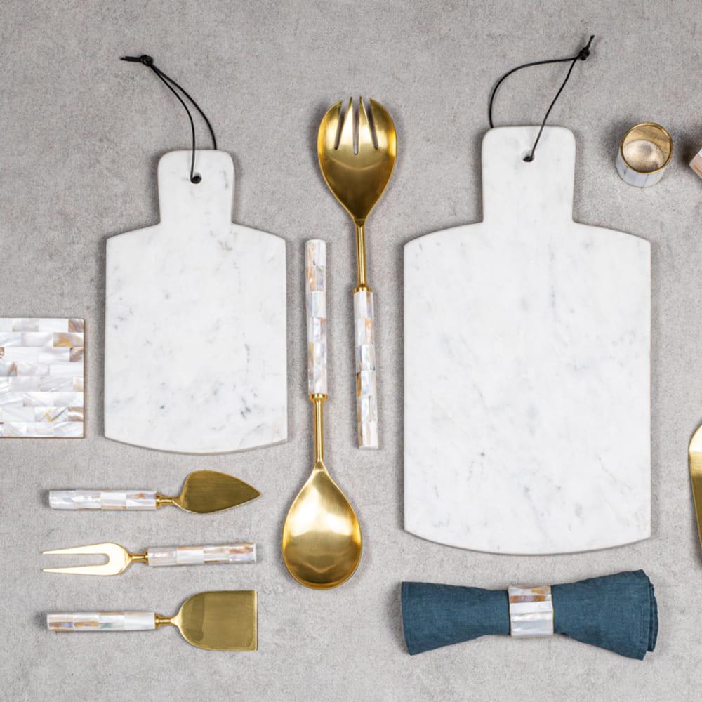 Planche à découper Marbre blanc 35x20 cm Table passion - Mathon - 4