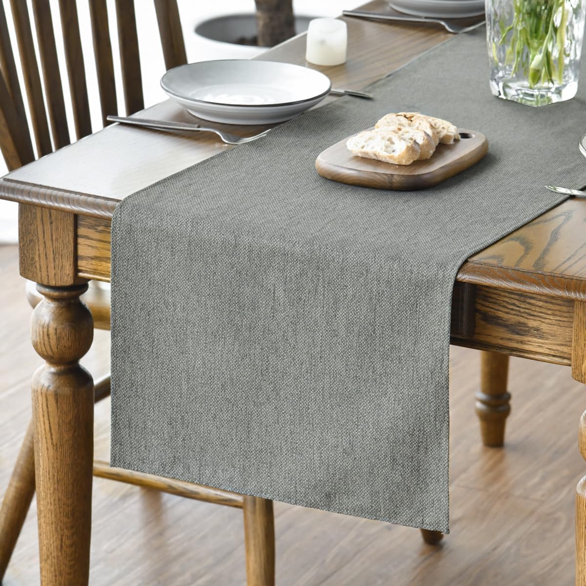 Chemin de Table Polyester Gris Clair 40×140 cm Vendos85 - Mathon