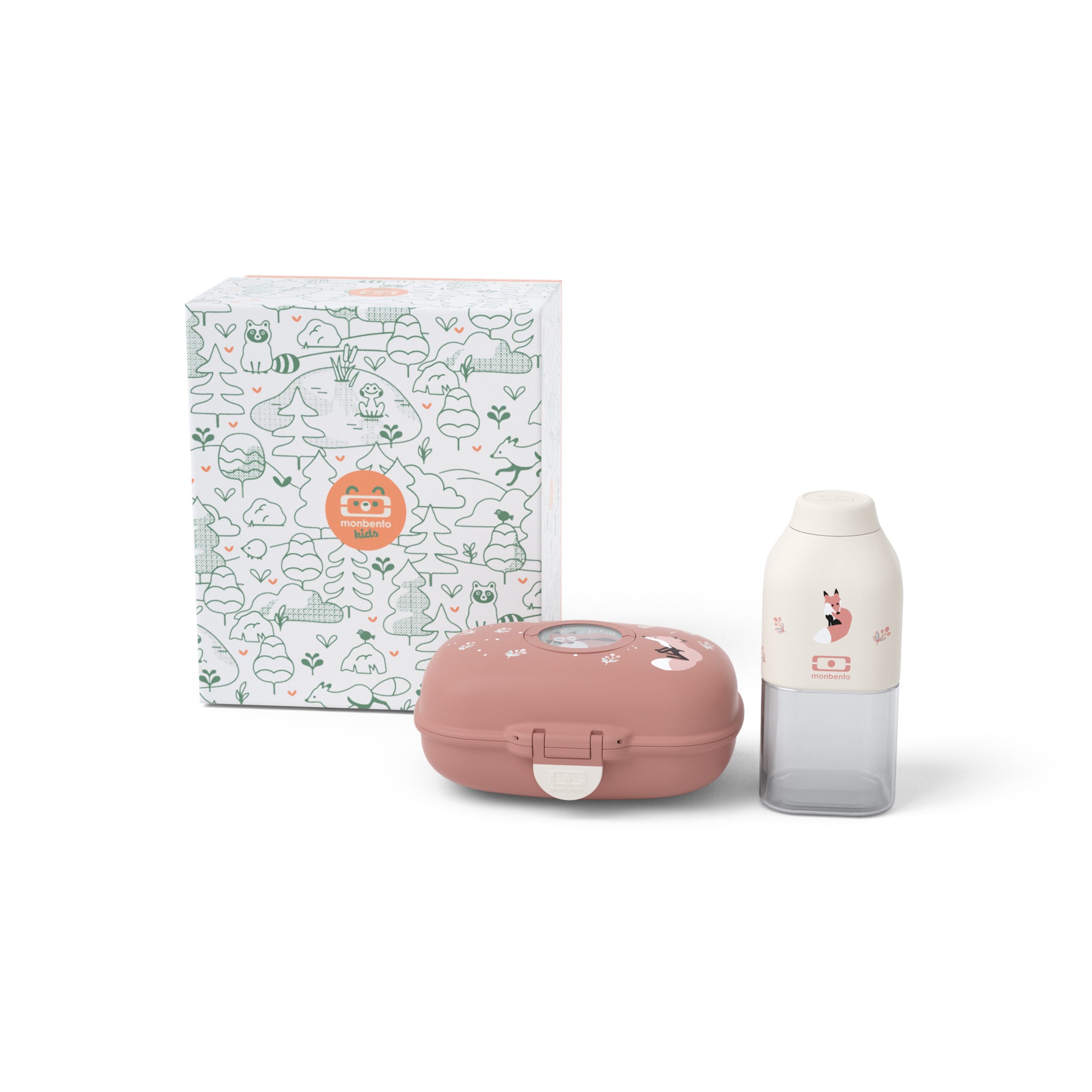 Coffret cadeau enfants boite à goûter Gram cannelle Fox 600ml Monbento - Mathon - 2