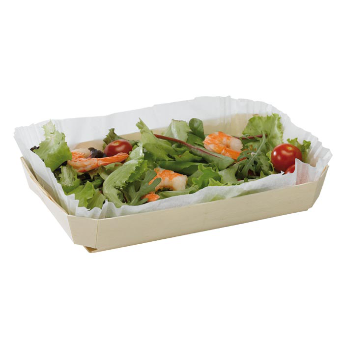 20Pcs - Moule de cuisson bois avec caissette papier  260x160x40mm 750ml FirstPack - Mathon - 4