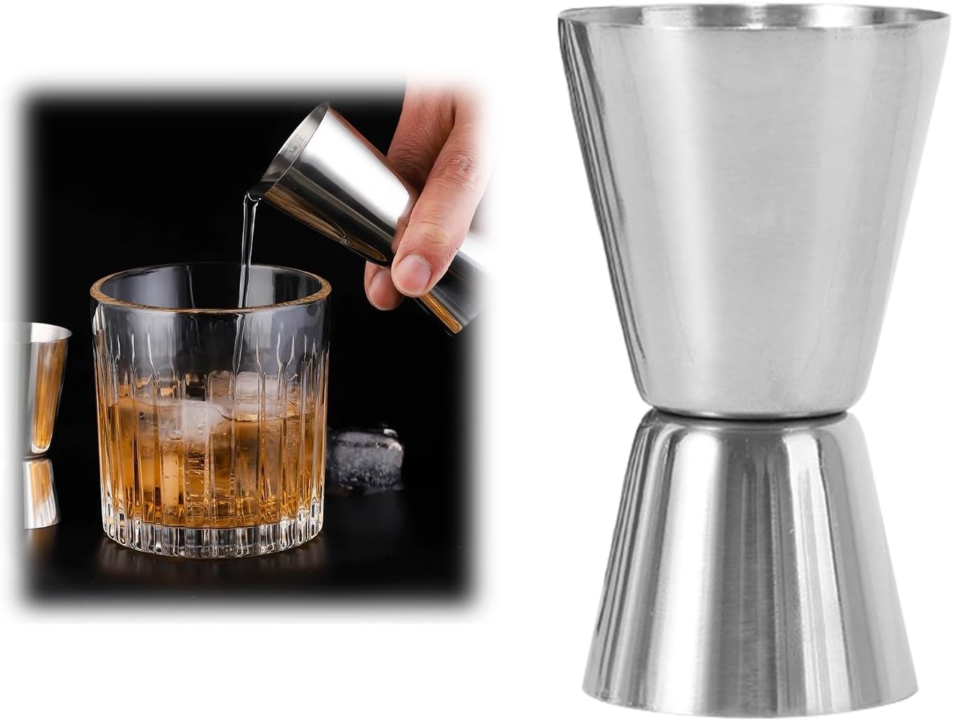 Verres Doseurs Cocktail 2 cl et 4 cl Acier Inox Vendos85 - Mathon