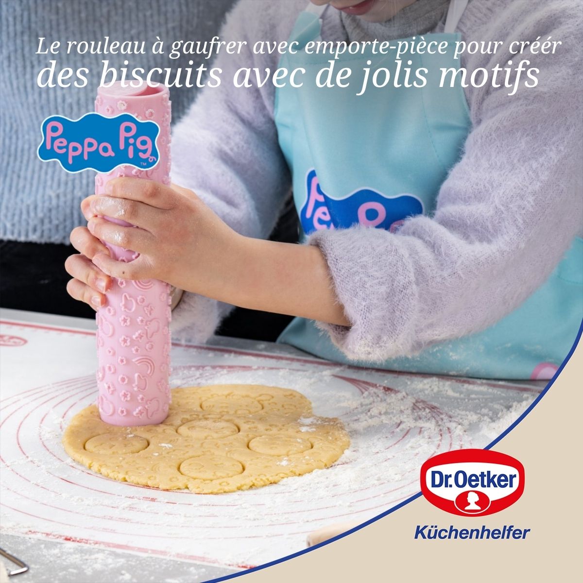 Rouleau à gaufrer la pâte avec emporte-pièce 23 cm Dr. Oetker Peppa Pig Dr. Oetker - Mathon - 2