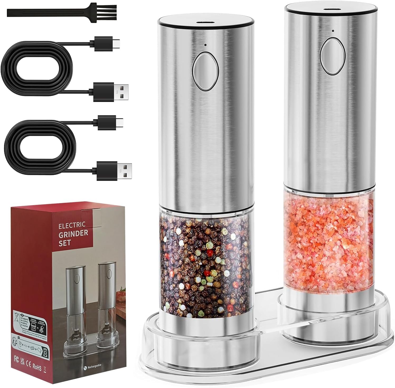 Moulin à sel et à poivre automatique en acier inoxydable Vendos85 - Mathon