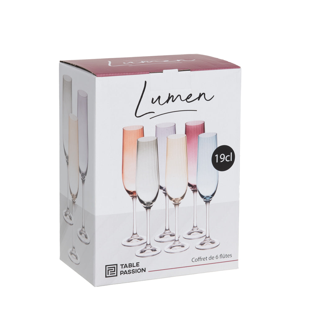 Coffret de 6 flûtes Lumen 19 cl Table passion - Mathon - 2