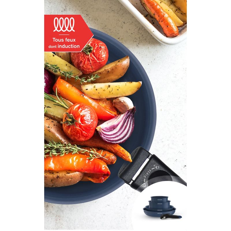 Batterie de cuisine 5 pièces poignée amovible Bleu Arthur Martin AM8896 Arthur Martin - Mathon - 4