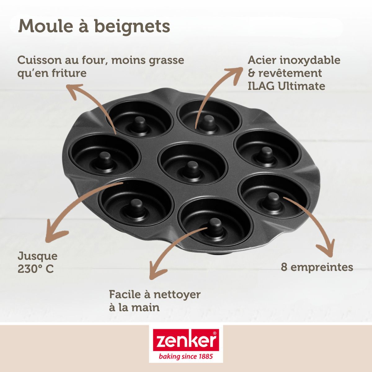 Moule pour 8 beignets au four 33 Zenker Black Metallic Zenker - Mathon - 4