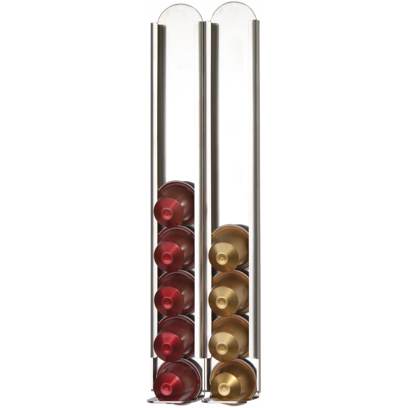 Lot de 2 supports muraux compatibles avec les capsules de café Nespresso, acier inoxydable, KAPSULAS Don Hierro - Mathon - 3