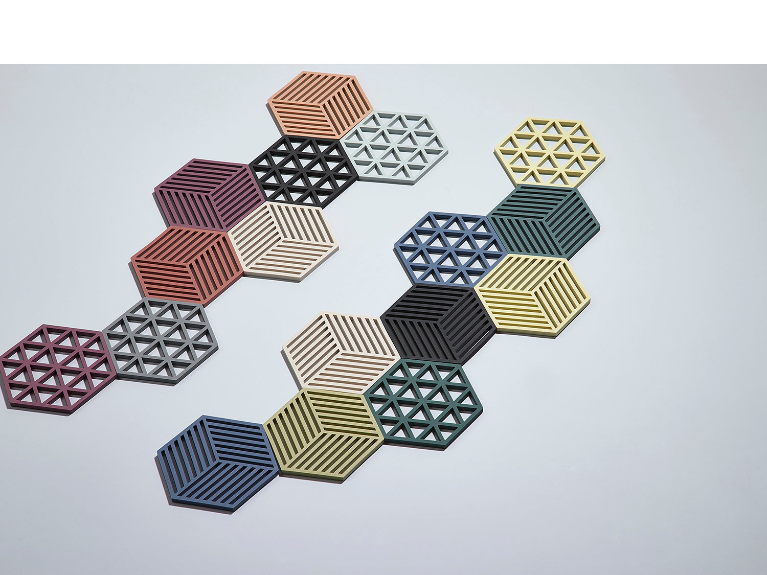 Dessous-de-plat HEXAGON en silicone Gris froid Zone Denmark - Mathon - 2