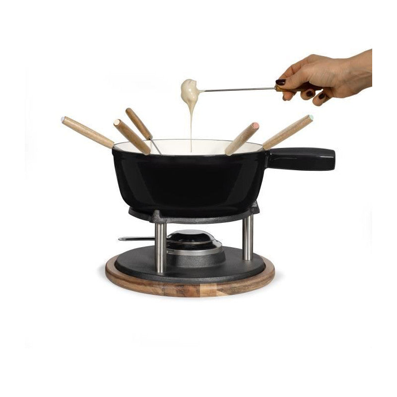 Service A Fondue Tradition - Livoo - Men426n - 2,6l - 6 Personnes - Fonte émaillée - 6 Fourchettes - Caquelon Compatible Tous Livoo - Mathon - 5
