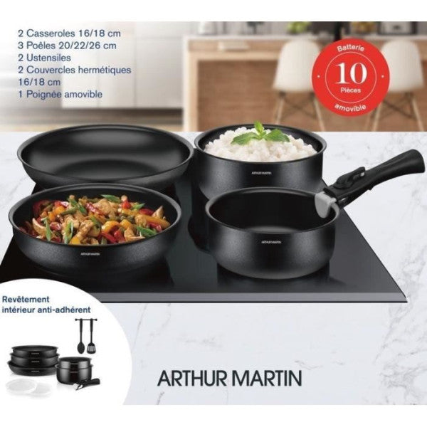 Batterie De Cuisine 10 Pieces Arthur Martin - Aluminium - Tous Feux Sa Arthur Martin - Mathon - 6