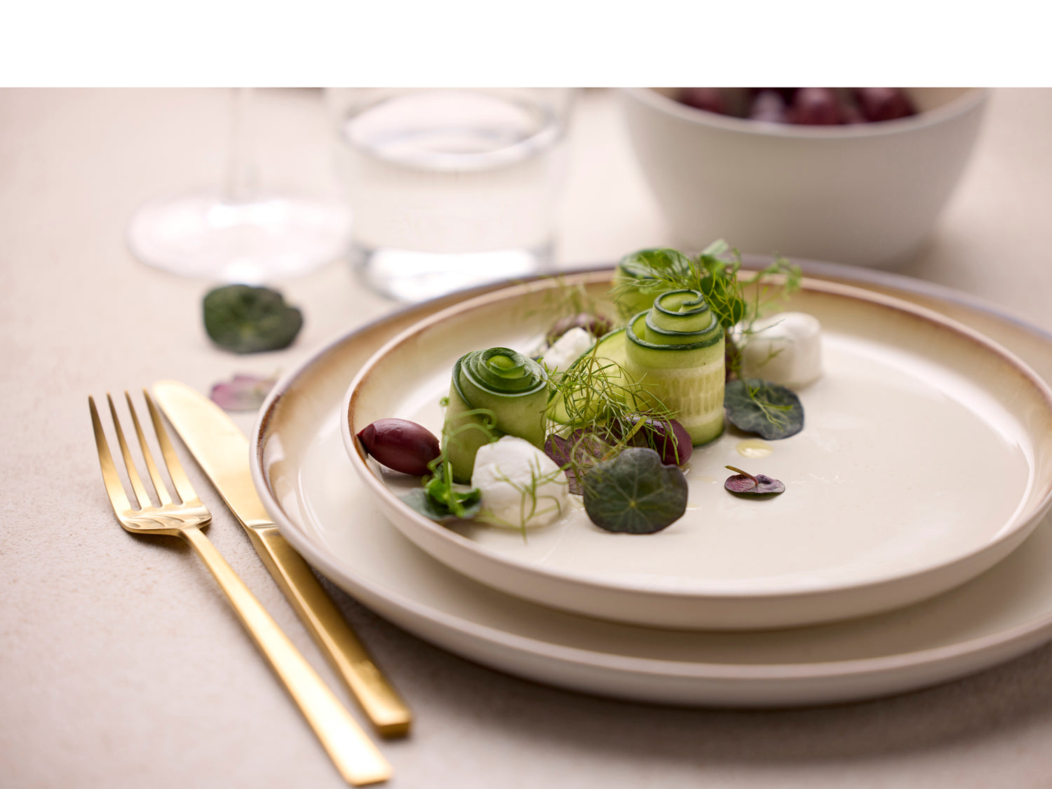 Assiette Gastro en Grès Blanc/Crème Bitz - Mathon - 6