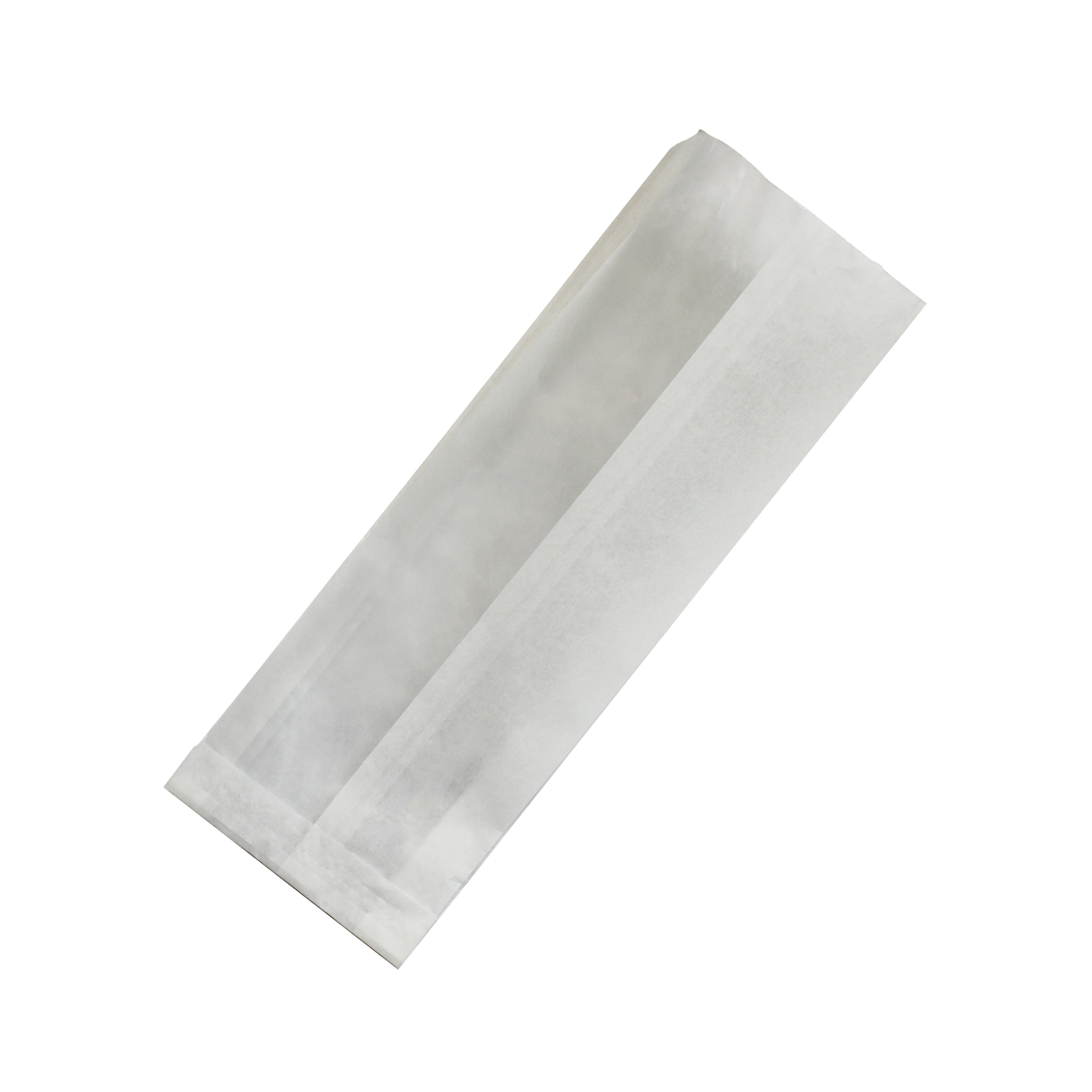 1000Pcs - Sac sandwich blanc ingraissable en papier kraft à fenêtre cristal et 6 cm de soufflet 110x40x310mm FirstPack - Mathon - 1