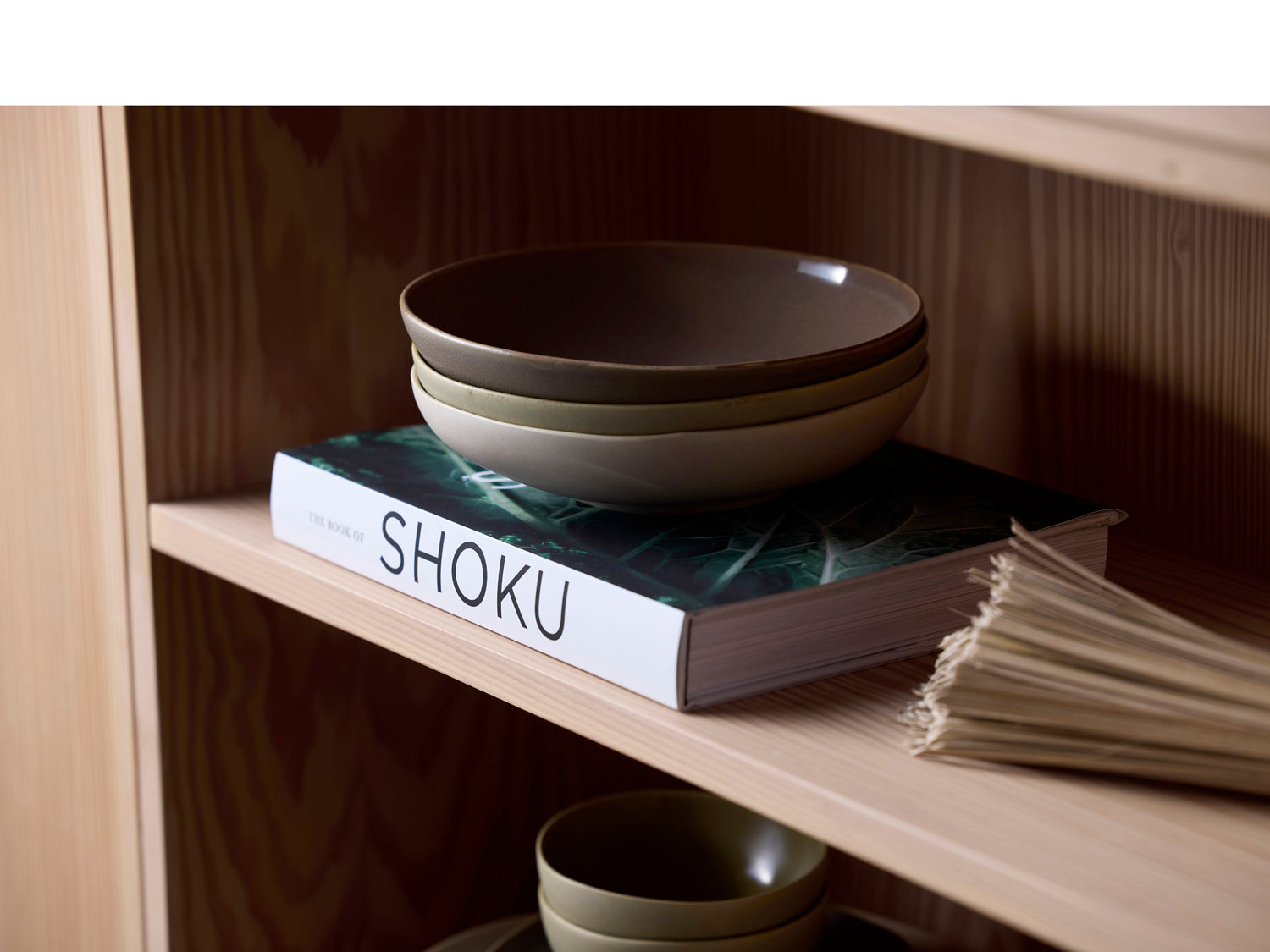 Assiette à pâtes UMAMI en grès Beige doux Villa Collection - Mathon - 8