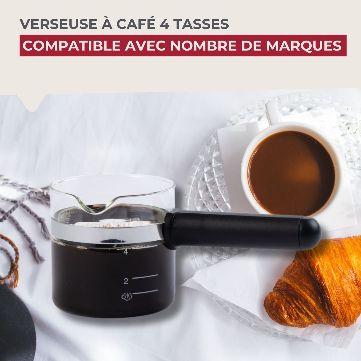 Verseuse à expresso micro-ondable 4 tasses compatible avec de nombreuses marques Fackelmann - Mathon - 2