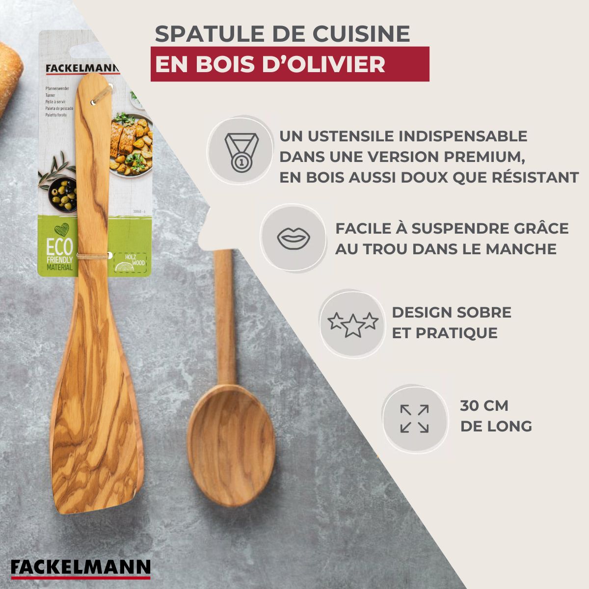 Spatule de cuisine 30 cm  Édition Bois d