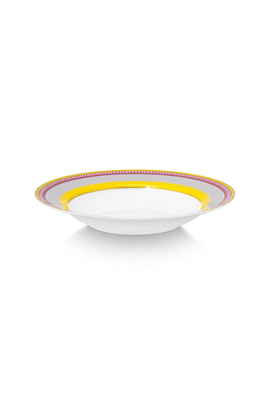 Lot de 6 Assiettes creuses Pip Chique Stripes Jaune - 23,5cm Pip Studio - Mathon - 2