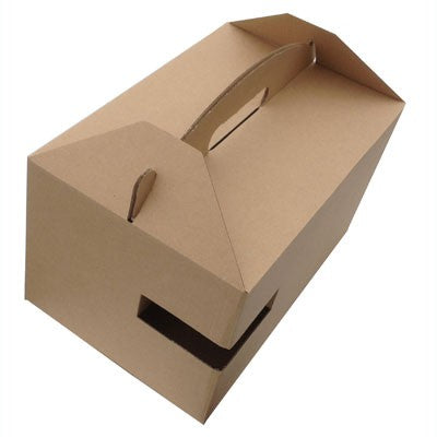 25Pcs - Boite carton kraft avec poignée "Lunchgo"  300x200x175mm FirstPack - Mathon - 1