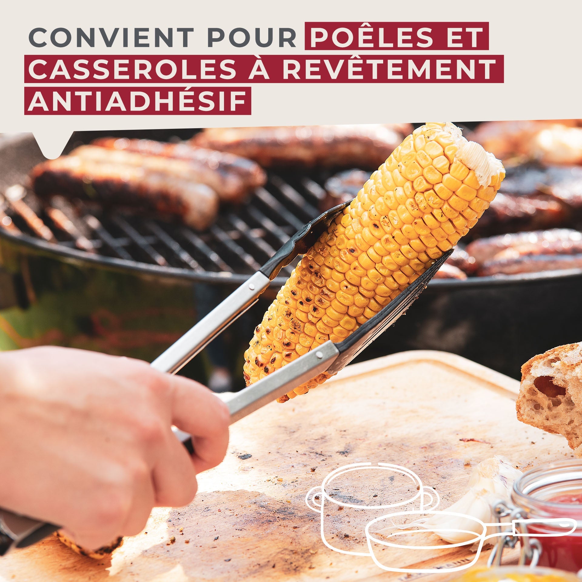 Pince de cuisine double embout 35 cm  Penderie Fackelmann - Mathon - 4