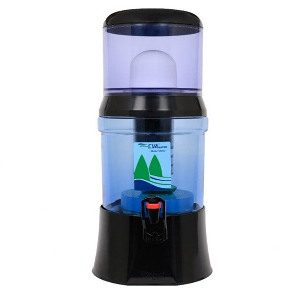 Fontaine à eau filtrante 7L noire en verre avec système magnétique - Mathon - 1