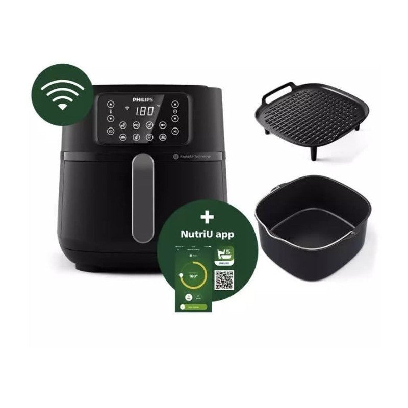 Friteuse Sans Huile -   - Airfryer Connecté Xxl Hd9285/96 Série 5000 - 7,2l - 6 Personnes - 16 Préréglages - Noir Philips - Mathon