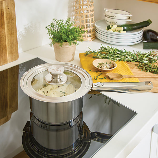 Couvercle en verre et inox multidiamètre 24, 26 et 28 cm Mathon - Mathon - 3