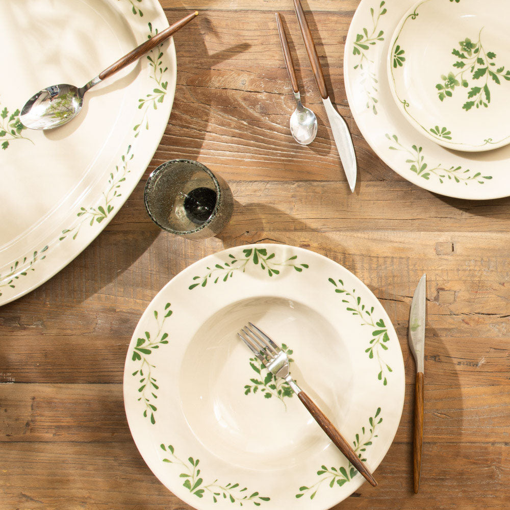 Assiette à pâtes Appoline verte 27 cm (lot de 6) Table passion - Mathon - 3