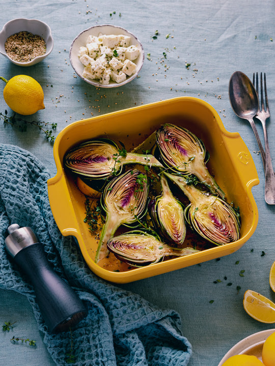 Plat carré 28cm jaune safran Peugeot - Mathon - 4