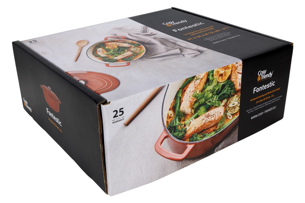 Cocotte ovale en Fonte émaillée, FONTESTIC, Rouille, 31x24 cm Cosy & Trendy - Mathon - 5