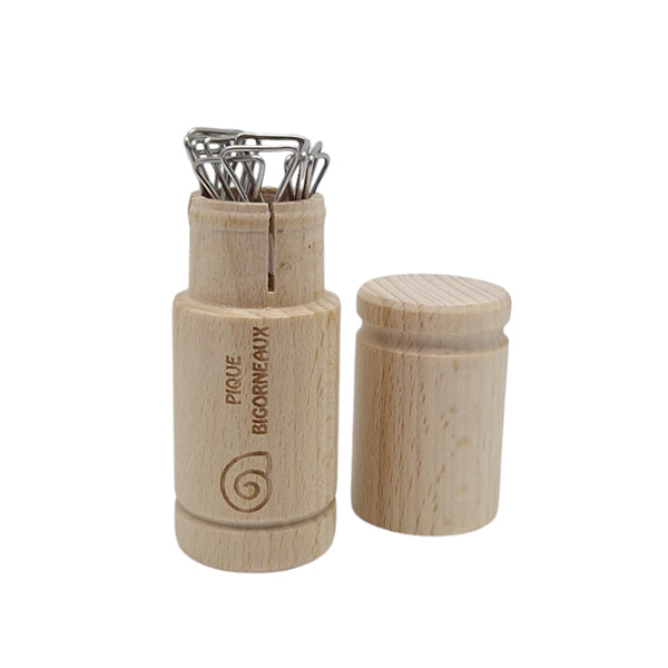 12 piques à bigorneaux avec fourreau en hêtre Roger Orfèvre - Mathon - 4