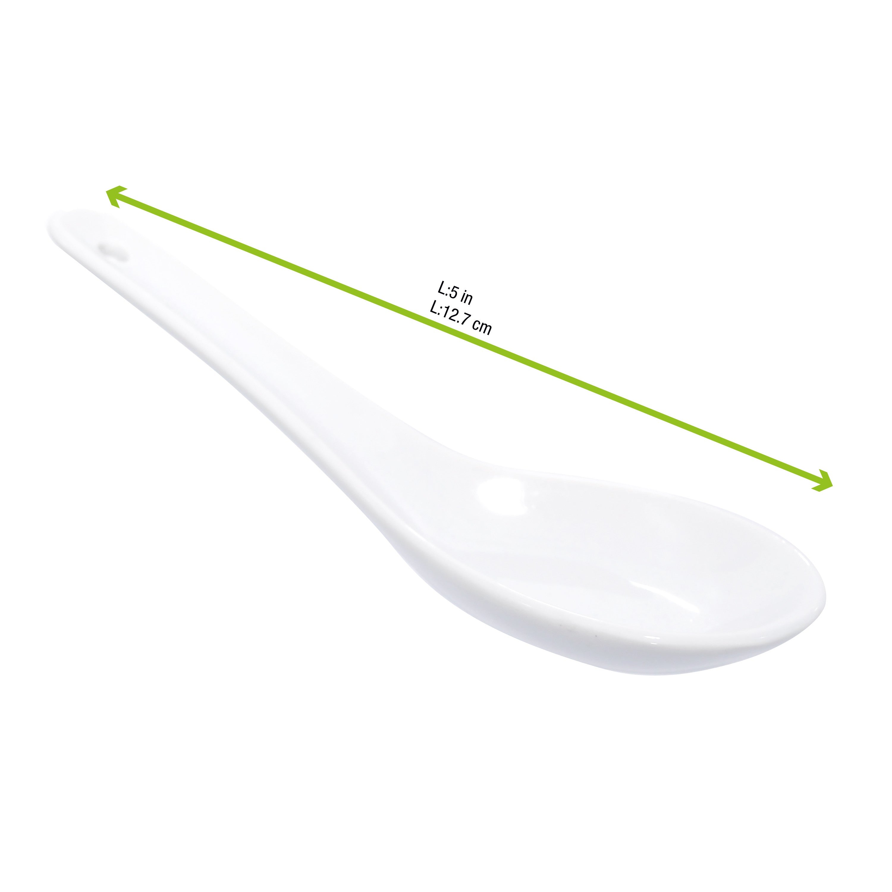 6Pcs - Mini mise en bouche cuillère en porcelaine blanc  130x43x45mm FirstPack - Mathon - 2