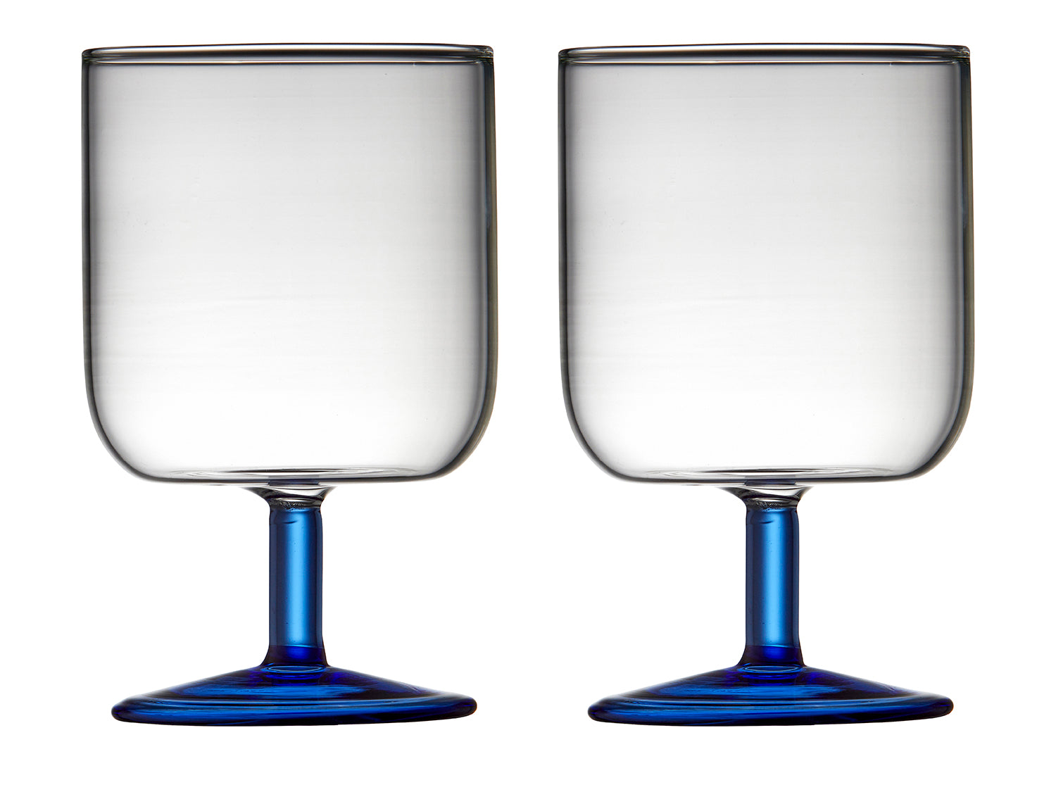 Set de 2 verres à vin TORINO Transparent/Bleu Lyngby Glas - Mathon - 1