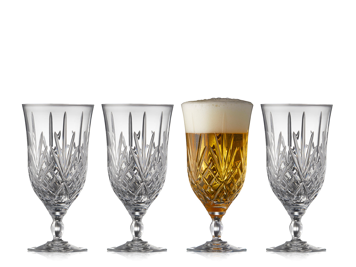 Ensemble de 4 verres à bière MELODIA 40cl Transparent Lyngby Glas - Mathon - 1