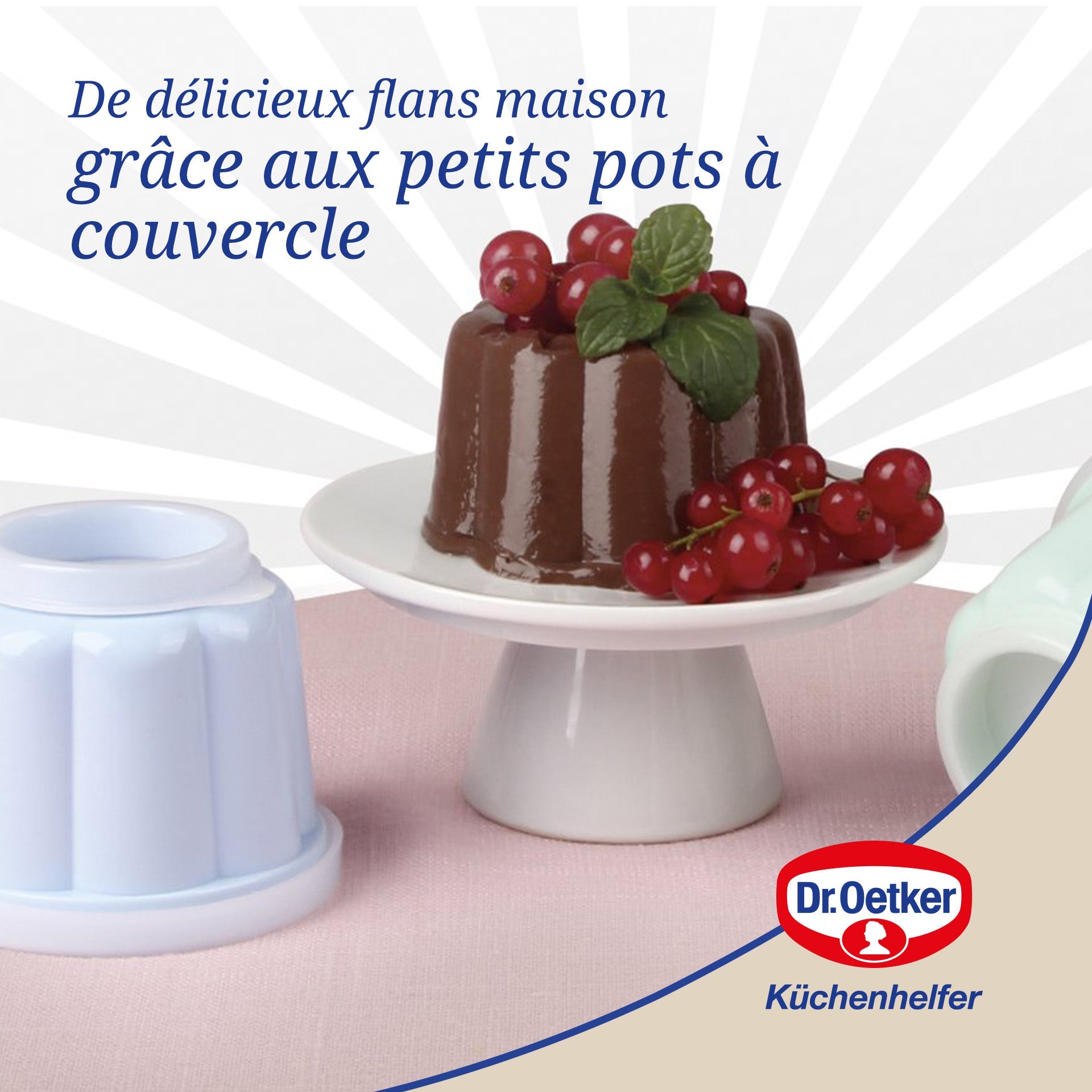 Lot de 6 moules à flans avec couvercle 6,3 x 7,5 cm Dr. Oetker Rétro Dr. Oetker - Mathon - 5