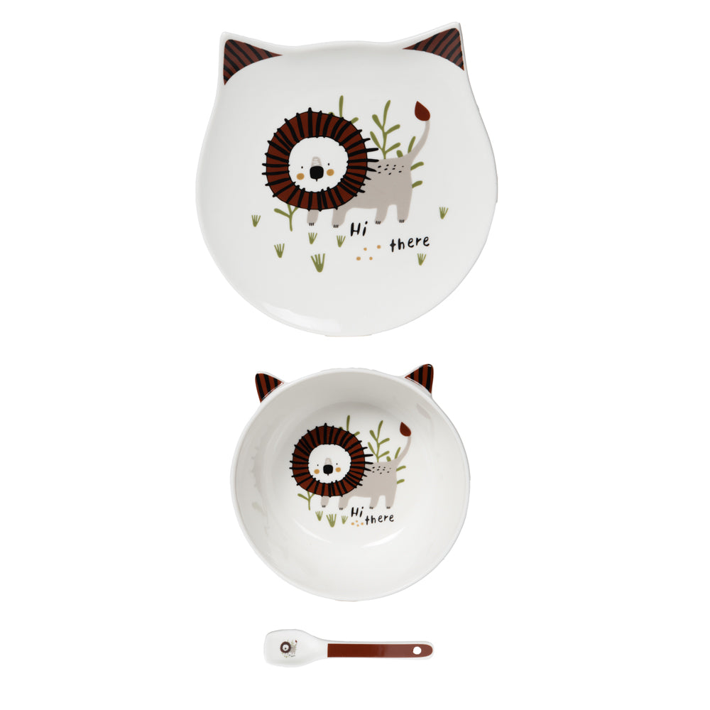 Service enfant 3 pièces Lion Table passion - Mathon - 1