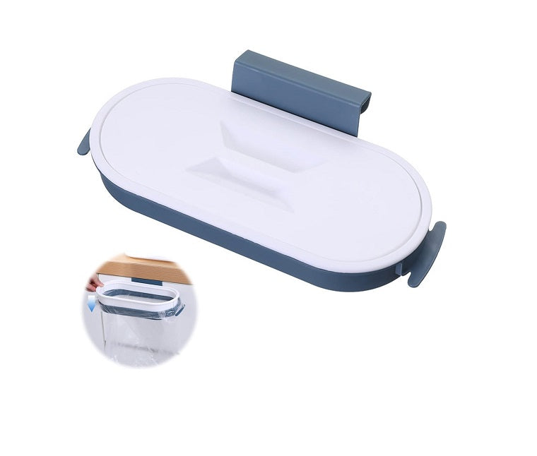 Support de sac poubelle suspendu avec couvercle bleu Vendos85 - Mathon