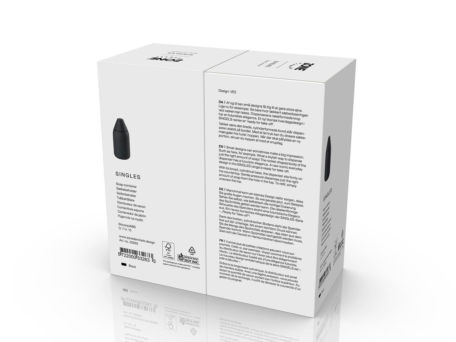 Distributeur de savon SINGLES en abs et silicone Noir Zone Denmark - Mathon - 5