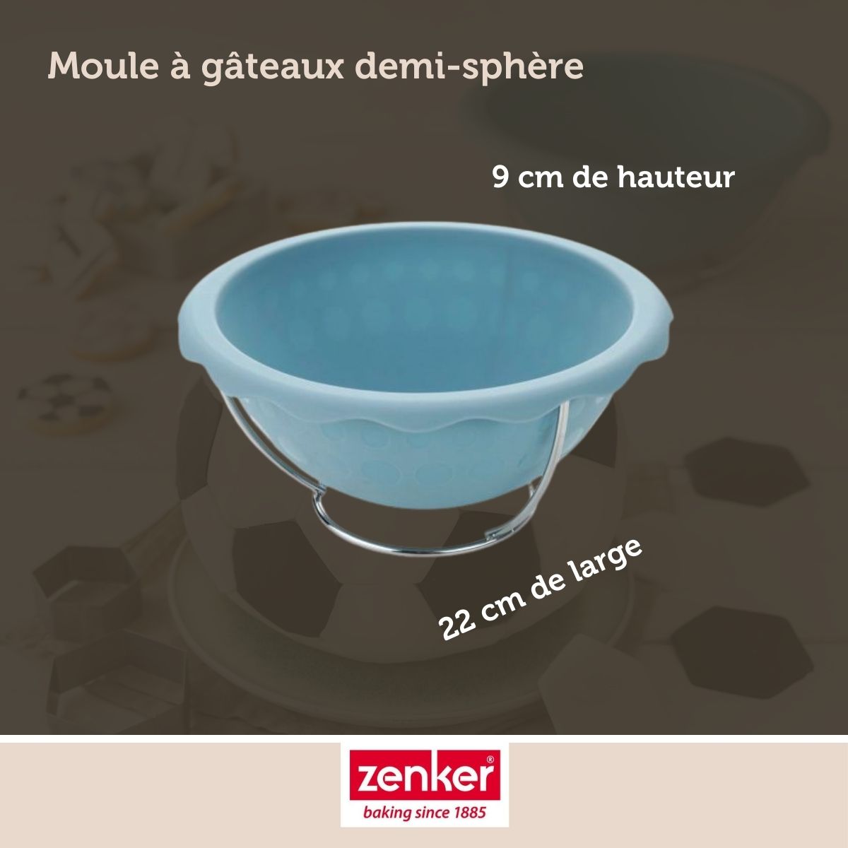Moule demi sphère pour gâteau ballon de foot 18 cm Zenker Spécial Football Zenker - Mathon - 4