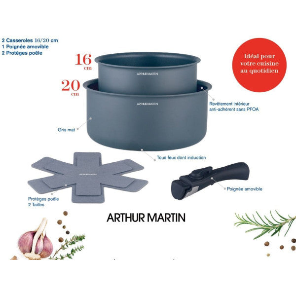 Set De 2 Casseroles - Tous Feux Dont Induction - Arthur Martin - Am298 Arthur Martin - Mathon - 2