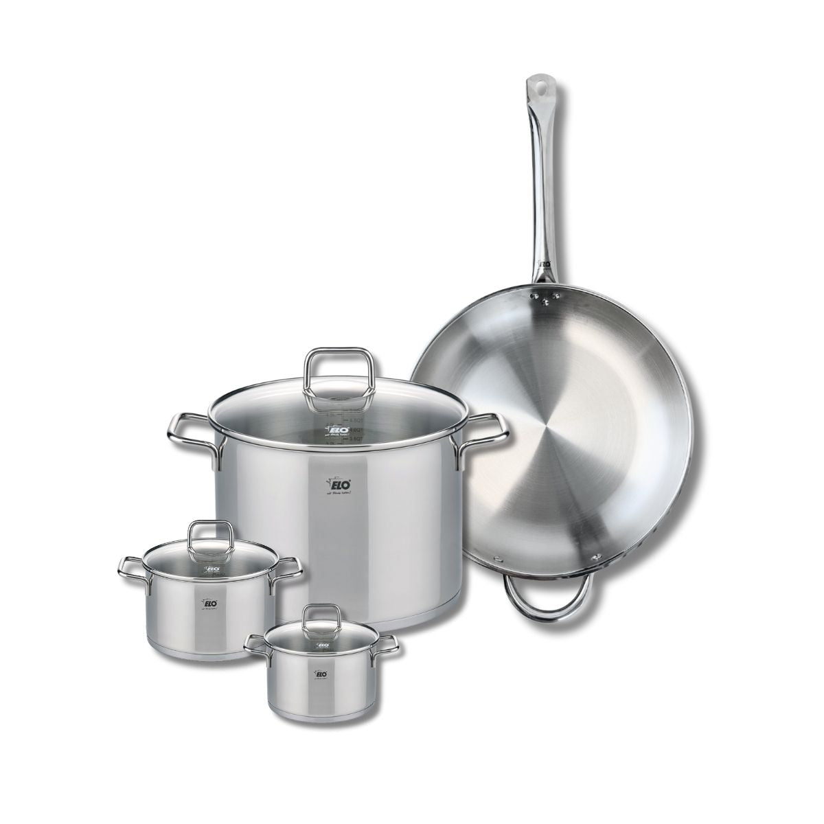 Set de 1 Poêle de cuisson 32 cm et 3 faitouts 12, 14 et 26 cm  Profi Citrin Elo - Mathon - 1
