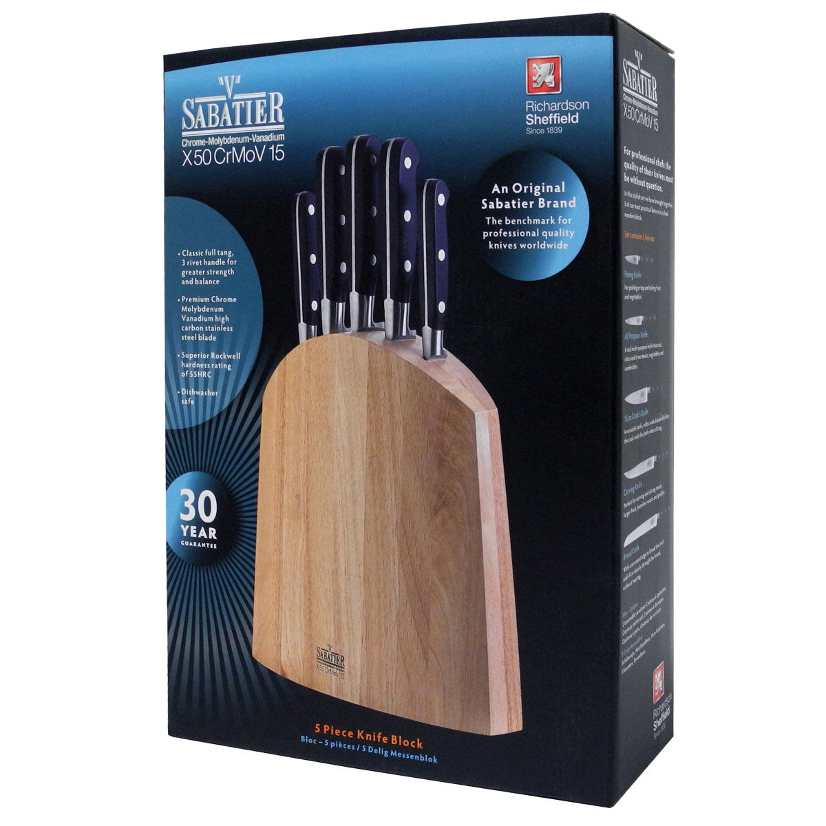 V Sabatier Life - Bloc 5 couteaux de cuisine Richardson Sheffield - Mathon - 4