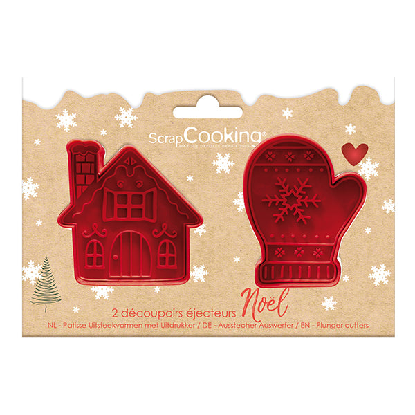 Set de 2 découpoirs éjecteurs de Noël Scrapcooking - Mathon - 1