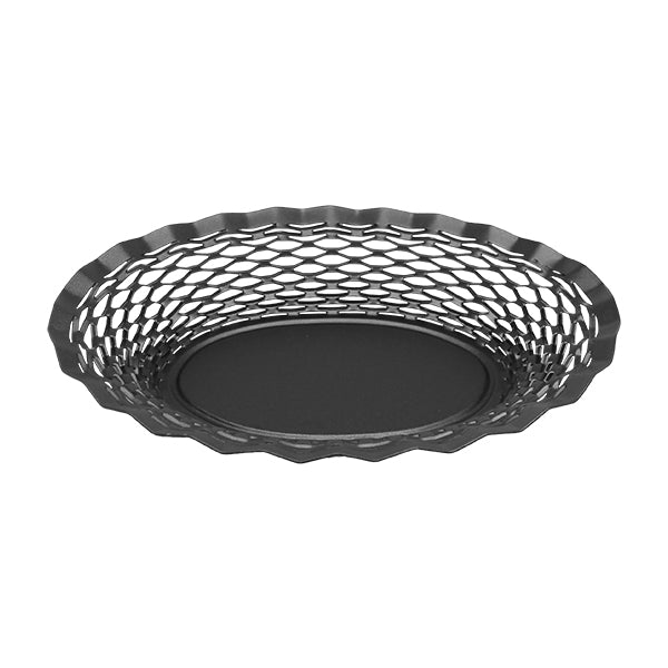 Corbeille ovale Vintage 30 cm noir mat Roger Orfèvre - Mathon - 1