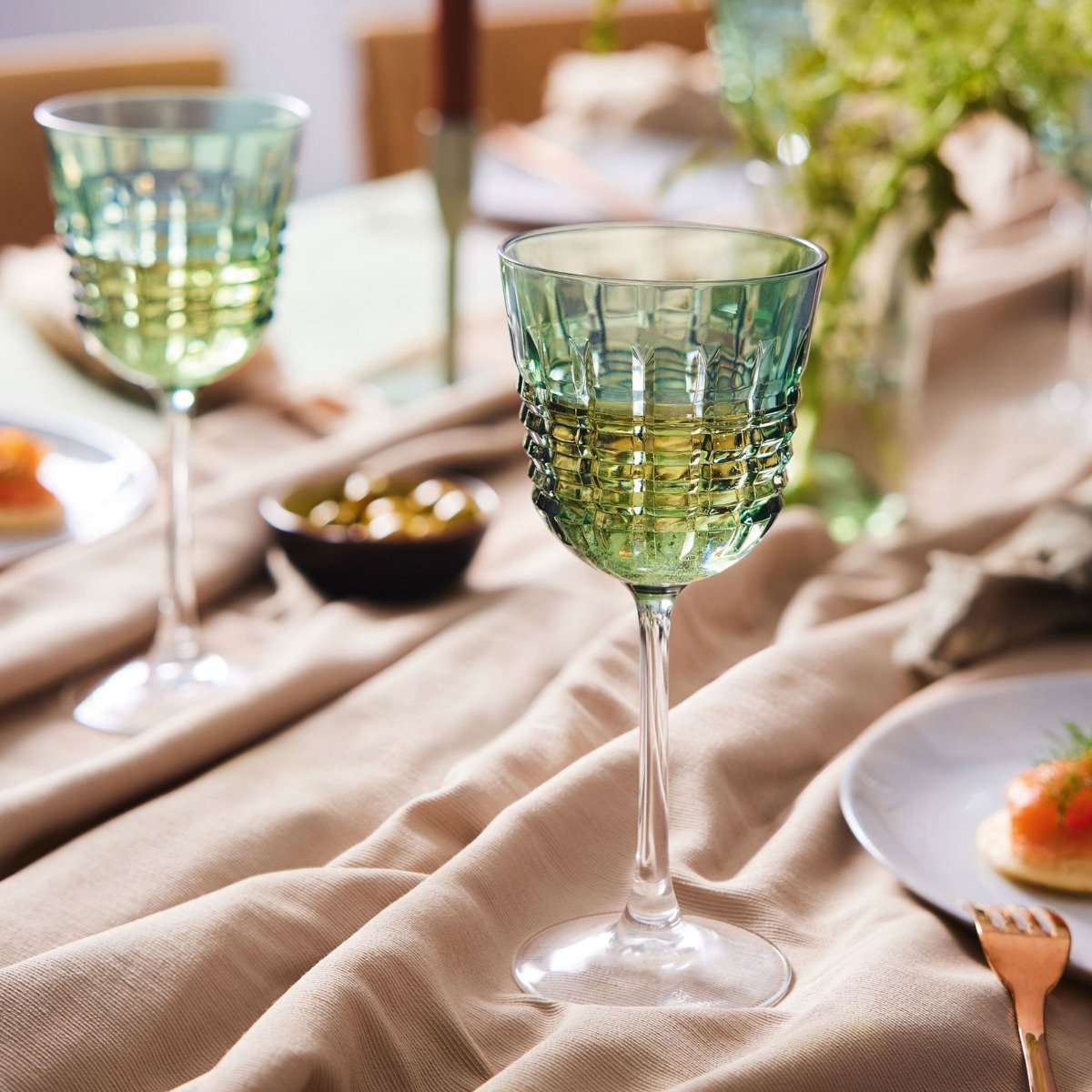 4 verres à pied 25cl Rendez-Vous Brume - Cristal d